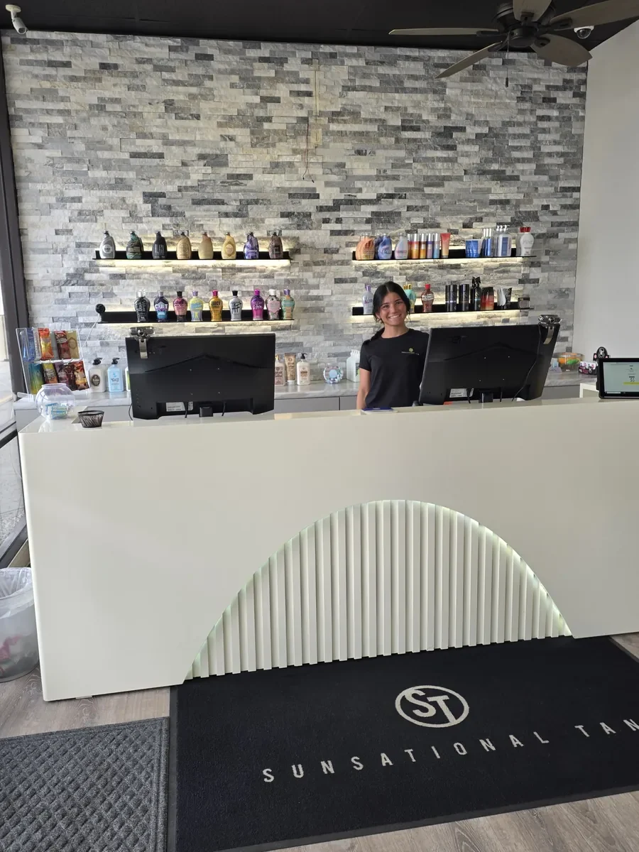 Front desk and lotion bar at Sunsational Tan Bridgeville