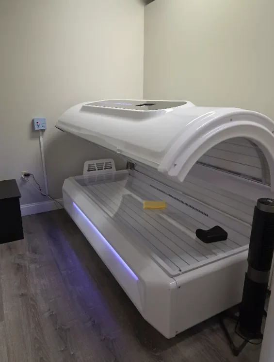 UV tanning bed in a private room at Sunsational Tan Bridgeville