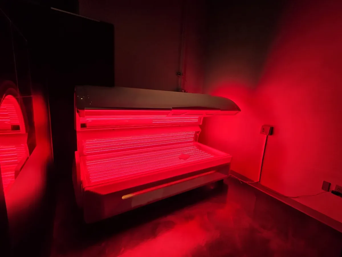 Red light therapy bed at Sunsational Tan Bethel Park
