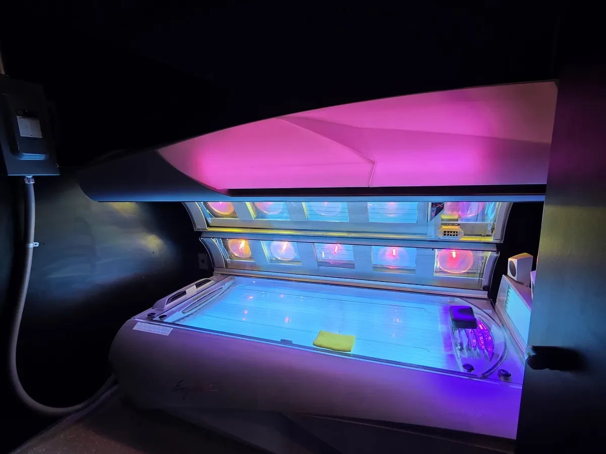 Ergoline Affinity tanning bed with LED lighting at Robinson